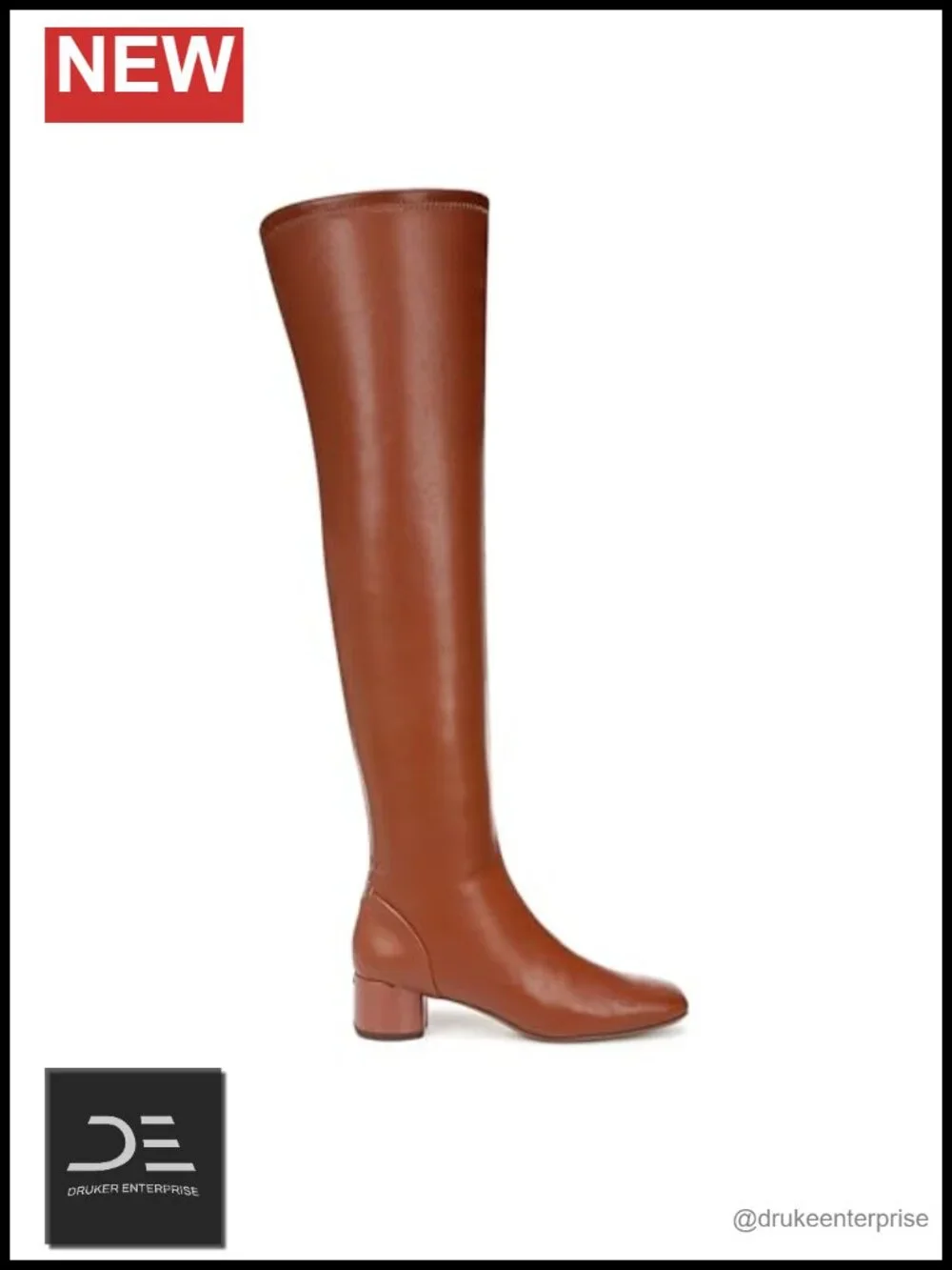 Franco Sarto Women's Over the Knee Boots Square Toe Block Heel Zip PU